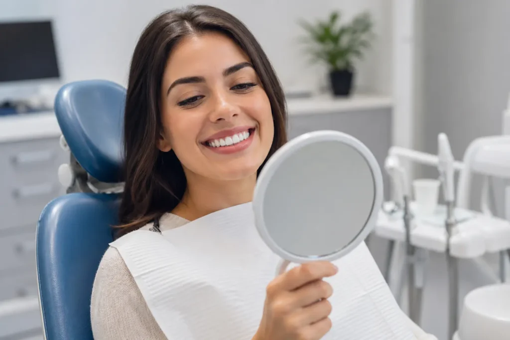 Patient reviewing cosmetic dentistry options with a dentist in Rexburg